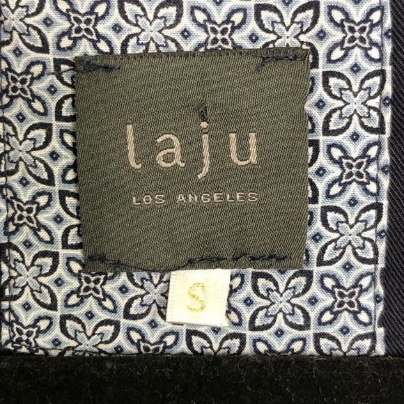 𝅺Laju Los Angeles Anthropologie navy blue open closure duster jacket - Picture 6 of 9